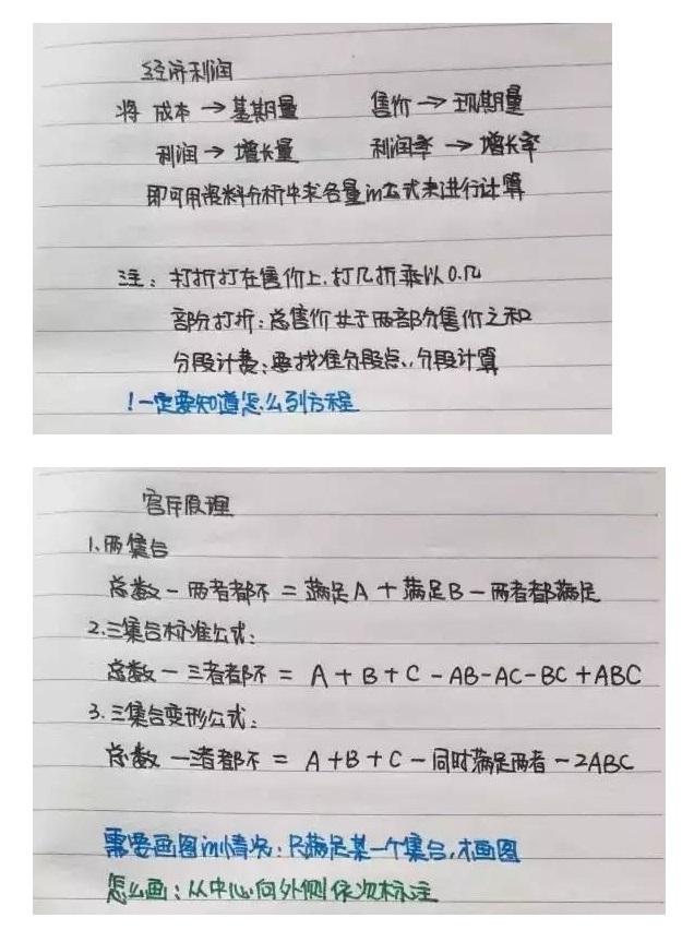 行測公式記不?。繉W(xué)霸幾張筆記就搞定了！